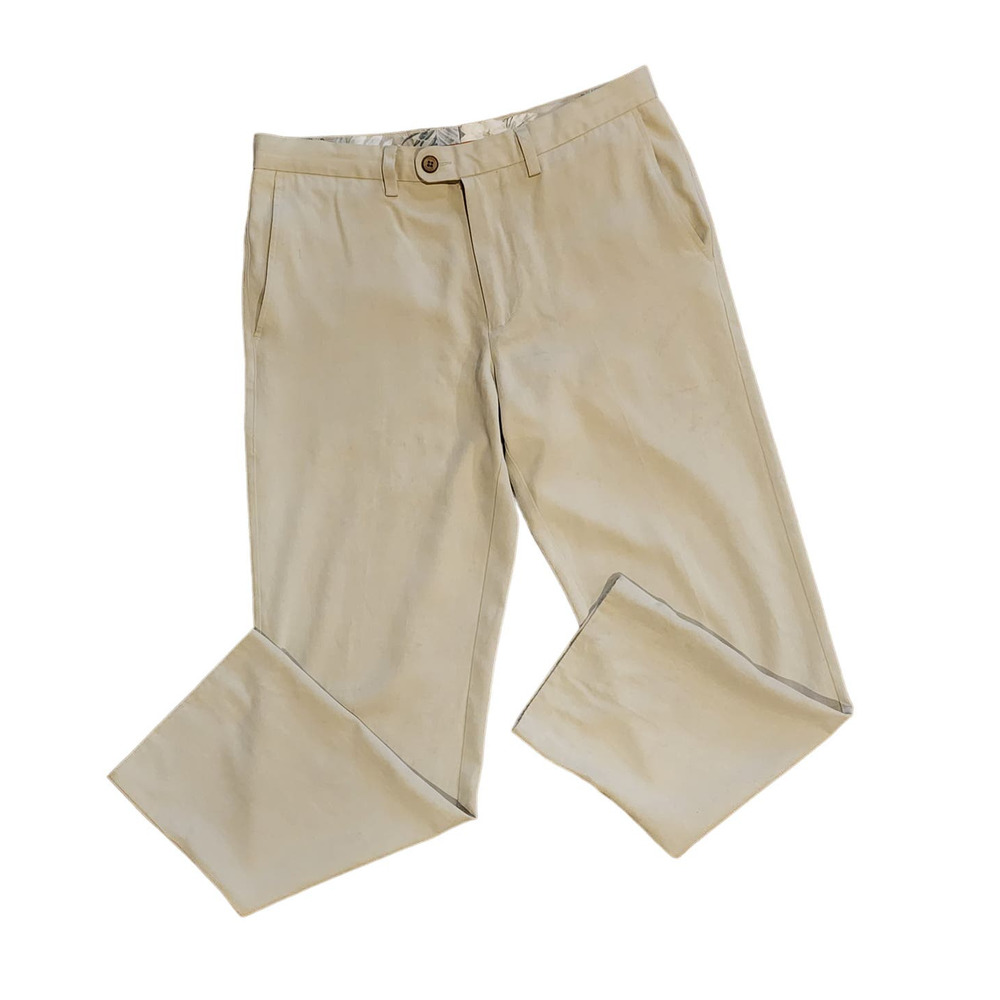 Tommy Bahama Havana Herringbone Pants Silk sz 33/32 Khaki Sands Color